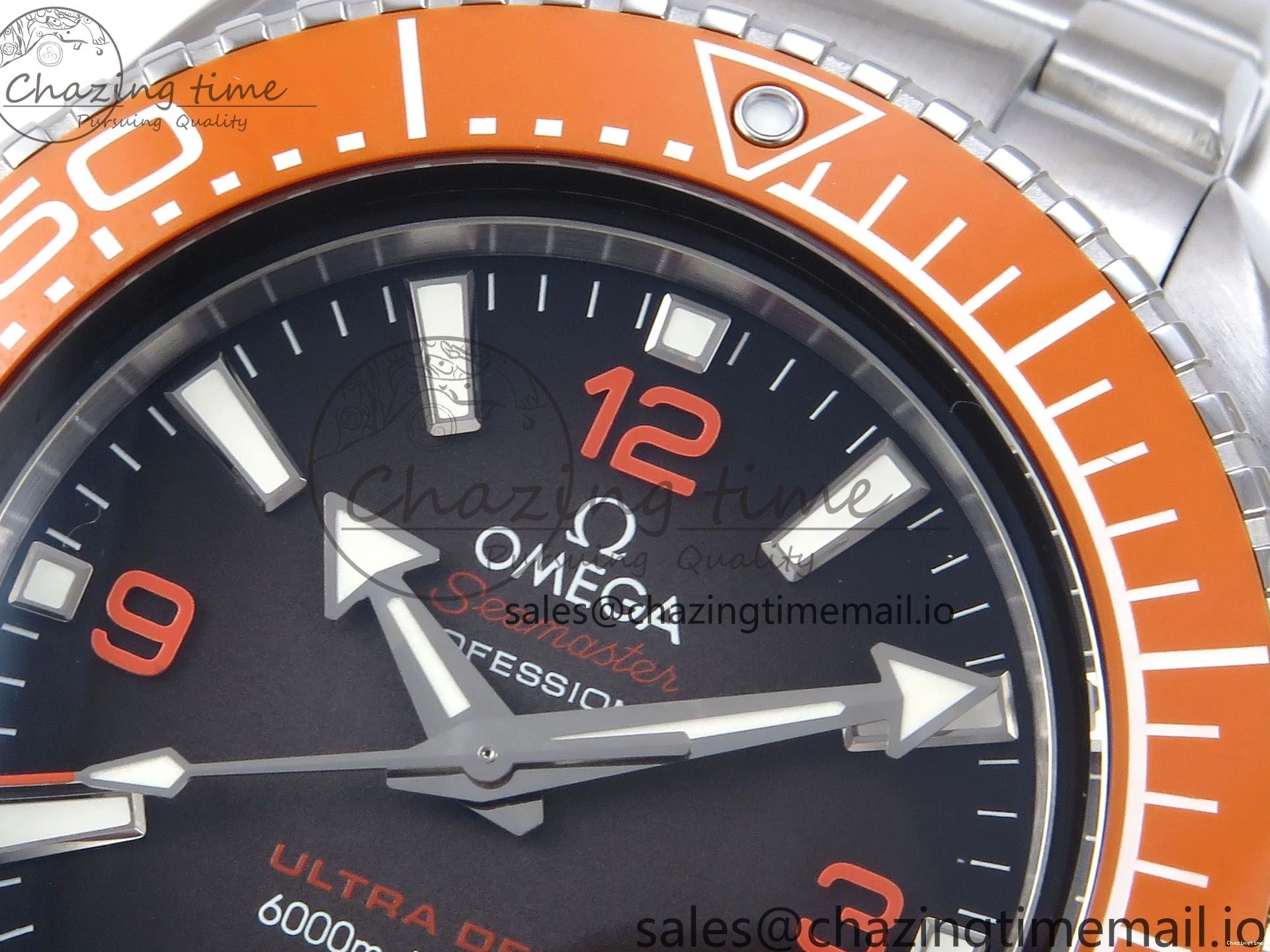0408 Seamaster 6000M Ultra Deep SS VRF 1:1 Best Edition Gray Dial Orange Bezel on SS Bracelet A8912 Super Clone NewStyle 7687
